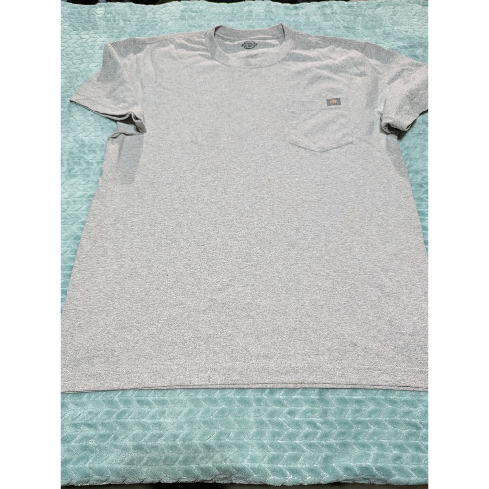 Dickies Mens Large Heather Gray Short Sleeve Pocket T-Shirt‎ Crew Neck Work Tee